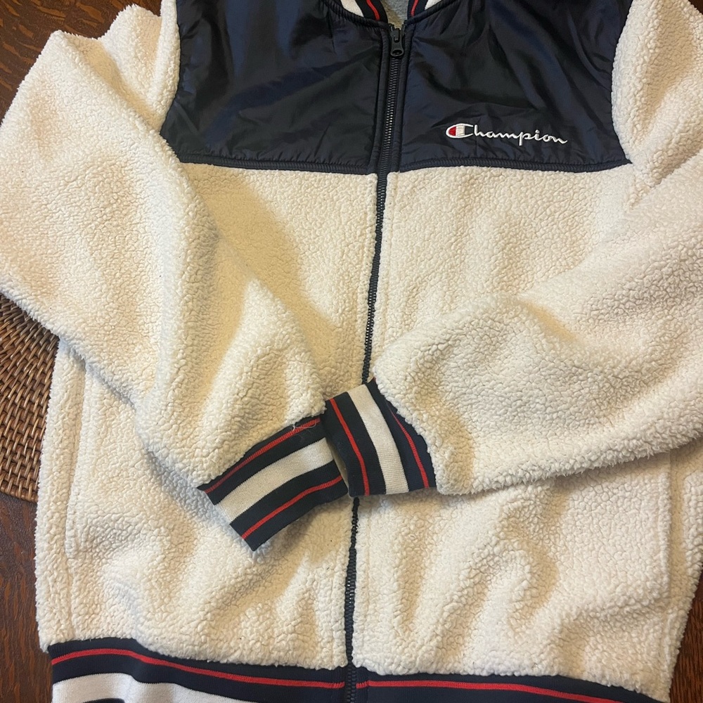 Champion Cream and Navy Sherpa Jacket